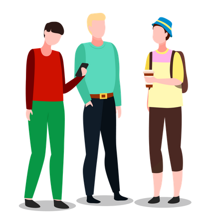 People Standing Together  Illustration