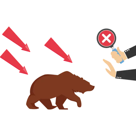 People stopping bear market  Illustration