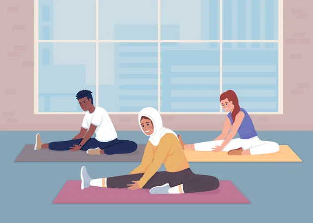 People stretching  Illustration