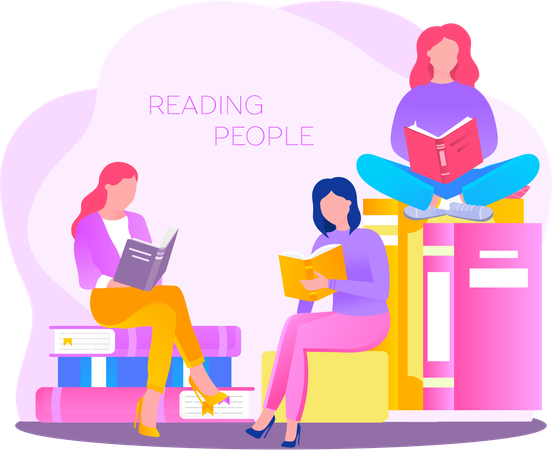 People studying together  Illustration