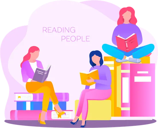 People studying together  Illustration