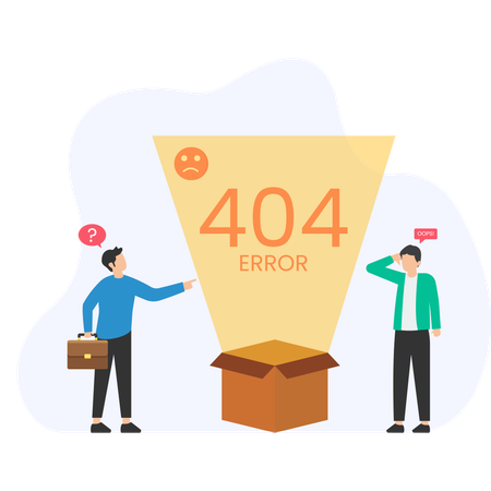 People suffering from 404 error  Illustration