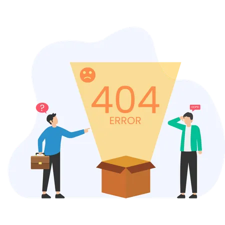 People suffering from 404 error  Illustration