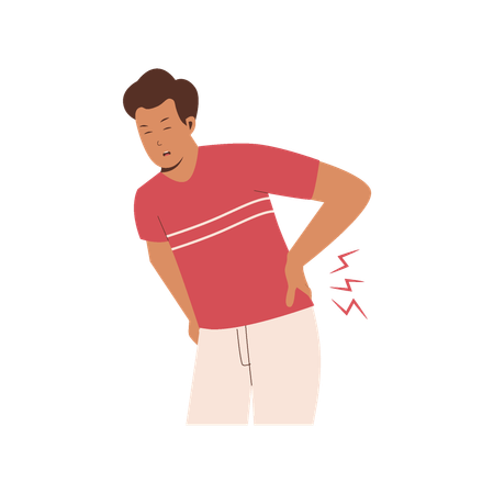 People suffering from pain in the lumbar region  Illustration