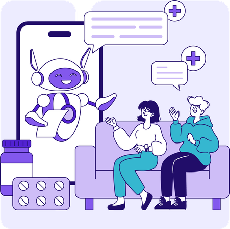 People taking ai medical advice  Illustration