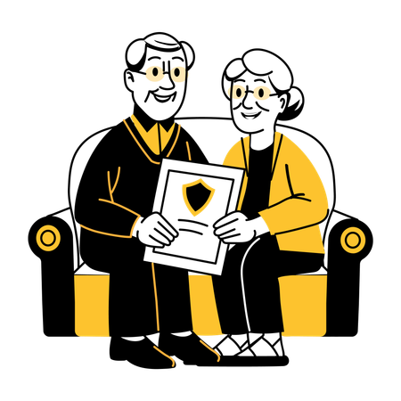 People taking elderly coverage  Illustration