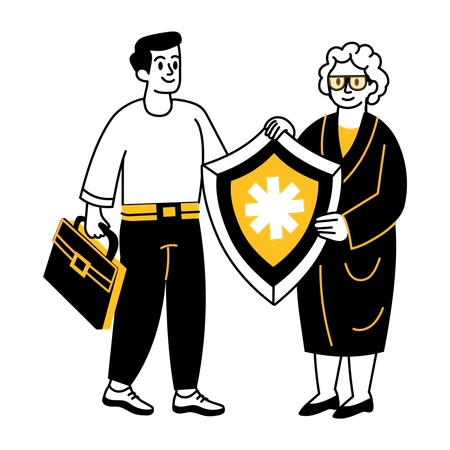 People taking elderly coverage  Illustration