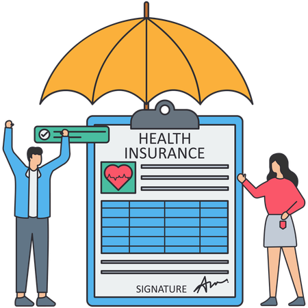 People taking health insurance  Illustration