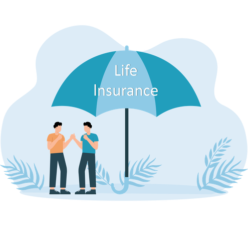 People taking life insurance  Illustration