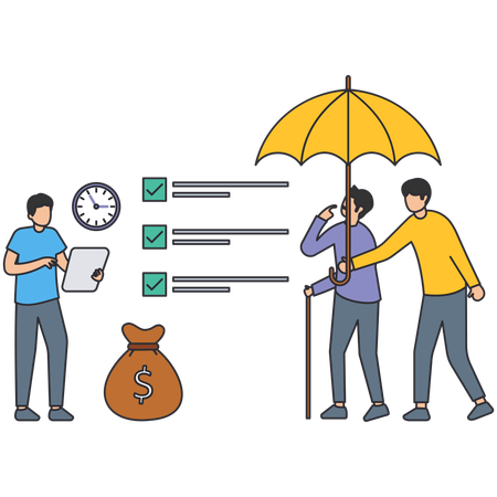 People taking life insurance  Illustration