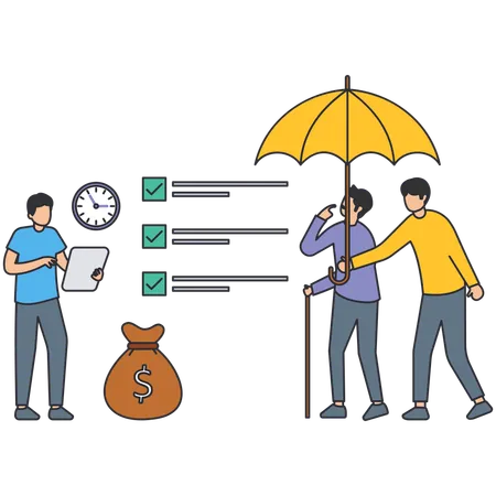 People taking life insurance  Illustration