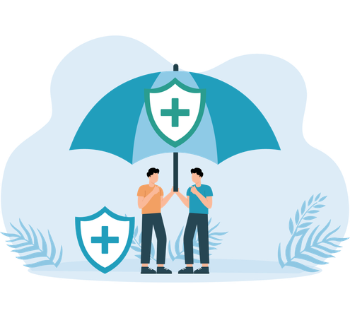 People taking medical insurance  Illustration