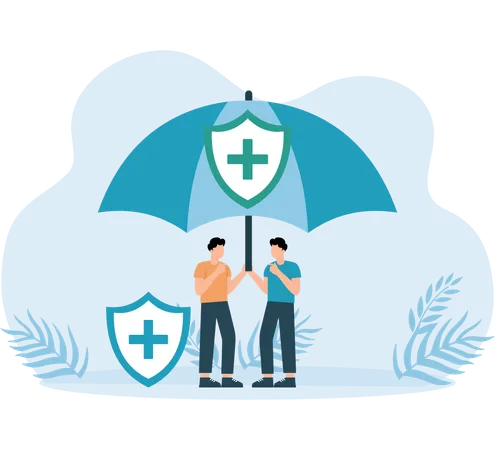 People taking medical insurance  Illustration