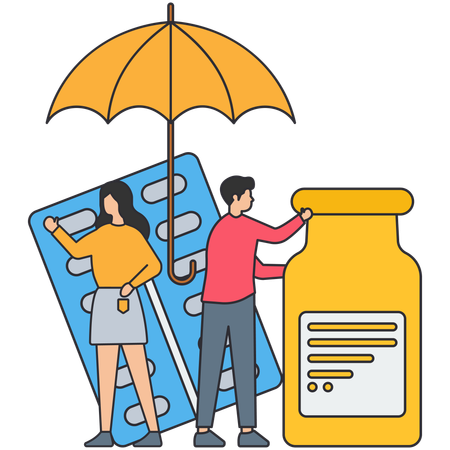 People taking medical insurance  Illustration