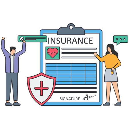 People taking medical insurance  Illustration