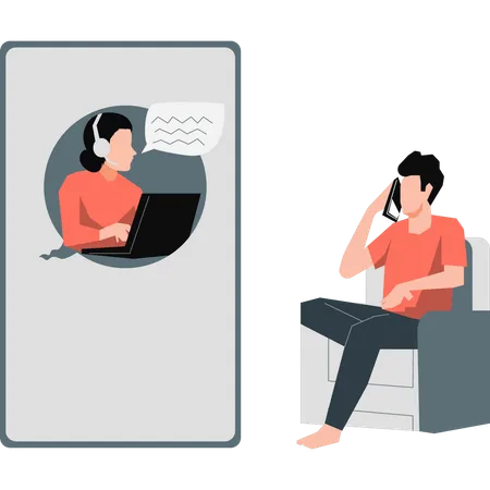 People taking on video call  Illustration