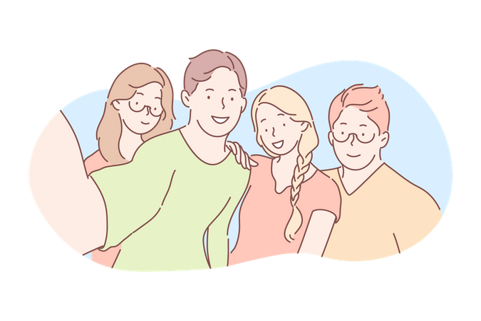 People taking photo  Illustration