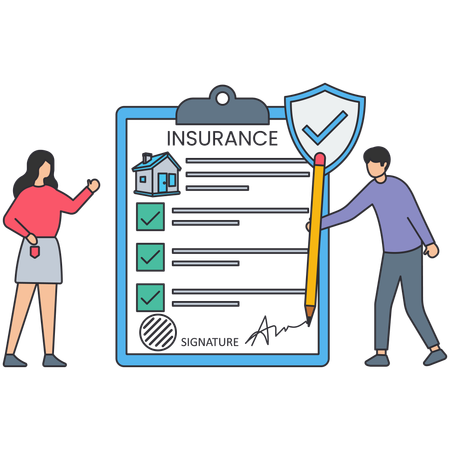 People taking property insurance  Illustration