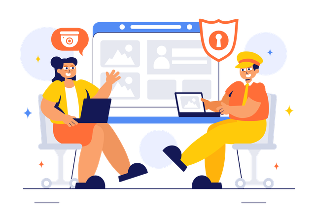 People talking about survelliance service  Illustration
