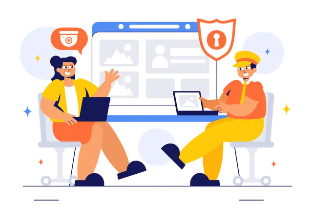 People talking about survelliance service  Illustration