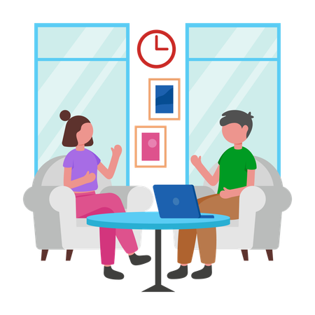 People talking in Meeting Lounge  Illustration