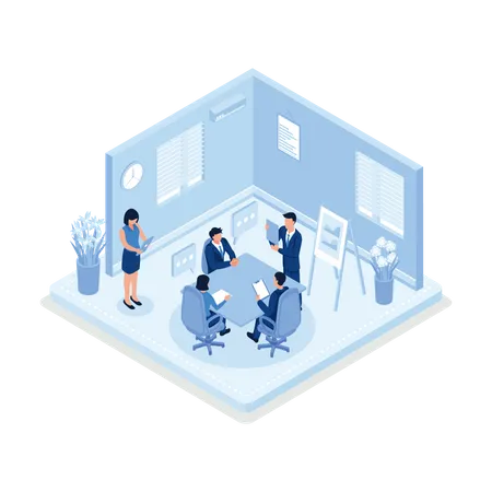 People Talking With Colleagues  Illustration