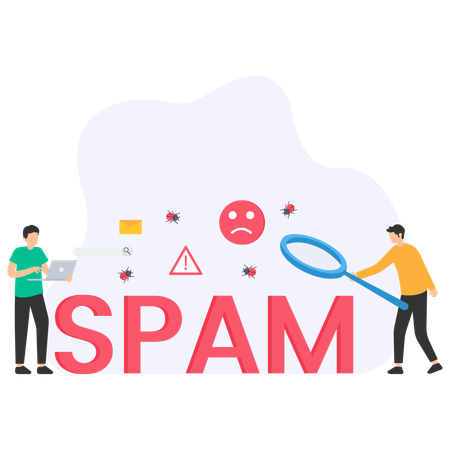 People telling about business spam  Illustration