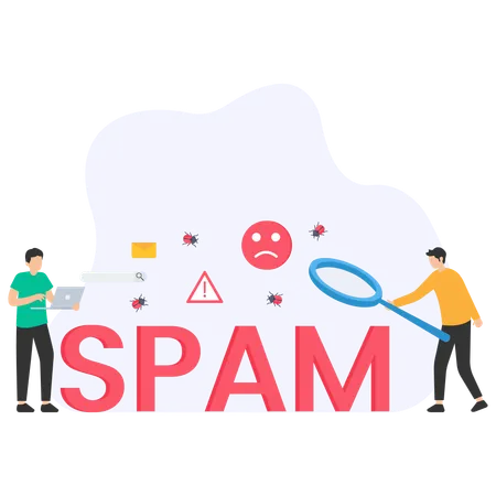 People telling about business spam  Illustration