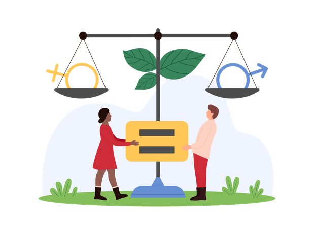 People telling about Gender equality  Illustration
