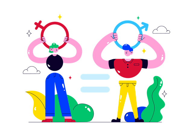 People telling about gender equality  Illustration