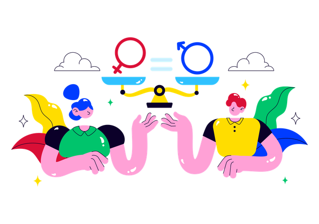 People telling about gender equality  Illustration