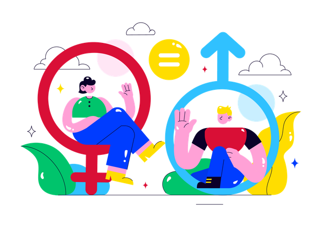 People telling about gender equality  Illustration