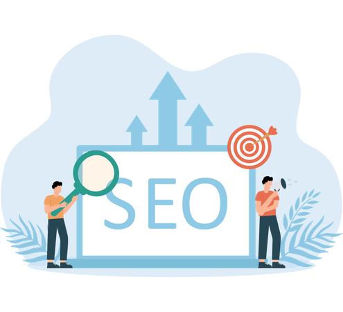 People telling about seo growth  Illustration