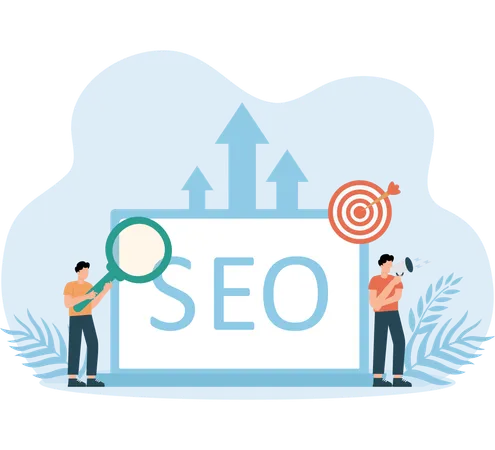 People telling about seo growth  Illustration