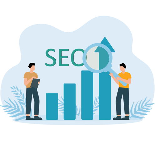 People telling about seo growth  Illustration