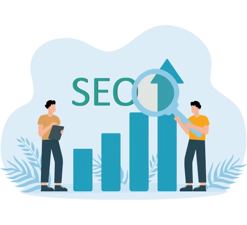 People telling about seo growth  Illustration