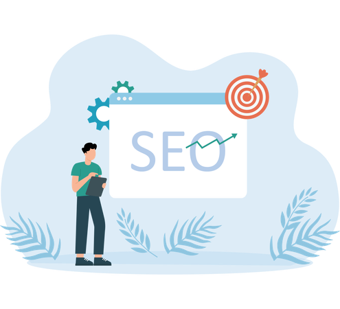 People telling about seo hosting  Illustration