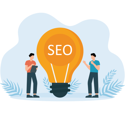 People telling about seo idea  Illustration