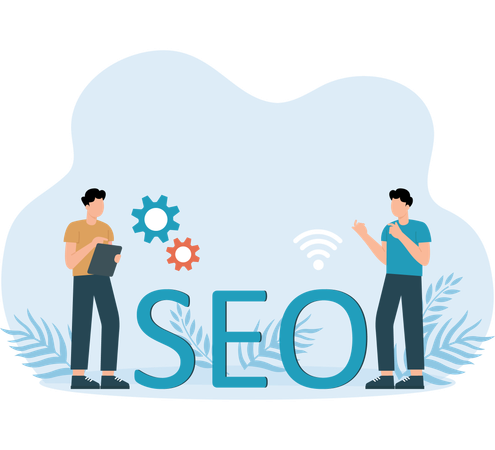 People telling about seo operation  Illustration