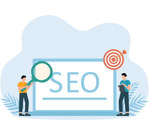 People telling about seo strategy  Illustration