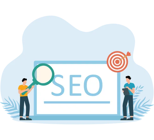 People telling about seo strategy  Illustration