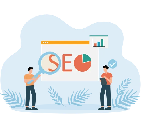 People telling about seo strategy  Illustration