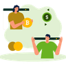 transfer bitcoin illustration svg
