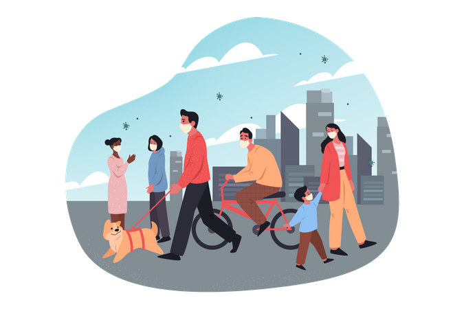 People traveling during covid-19  Illustration