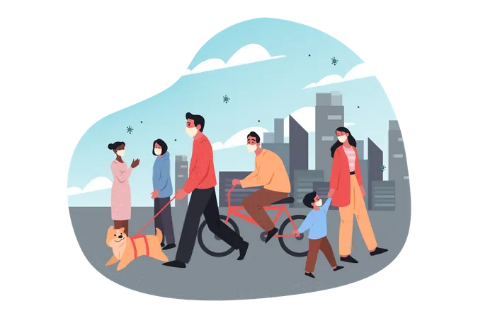 People traveling during covid-19  Illustration