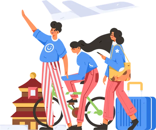 People travelling  Illustration