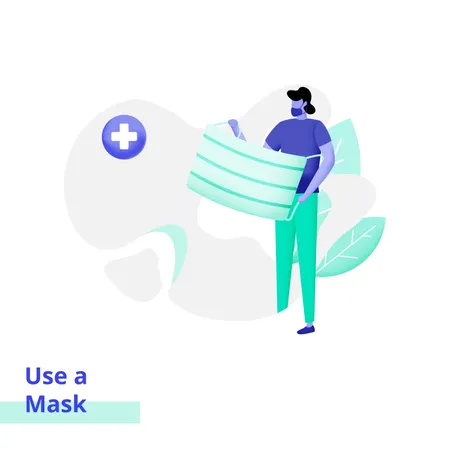 People Use a Mask Illustration