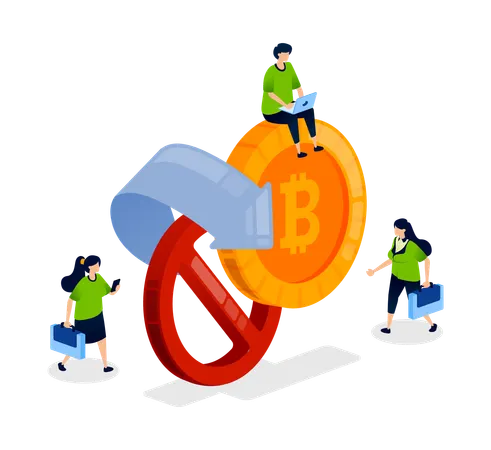 People use cryptocurrency with limitations  Illustration