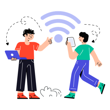 People use Wireless Connection  Illustration