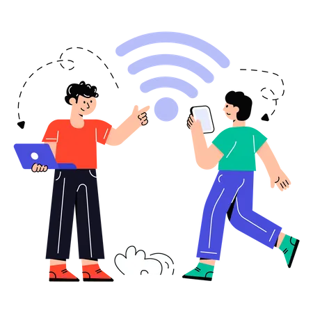 People use Wireless Connection  Illustration